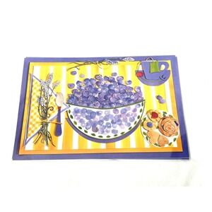 Paperproducts Design Placemats Set of 8 Blueberry Heaven Laminated Made in USA